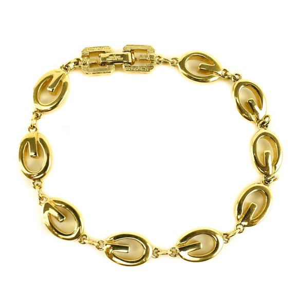 GIVENCHY: Gold Metal "G" Links Bracelet (nr) - Picture 2 of 7